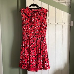 Gently worn Banana Republic red floral dress